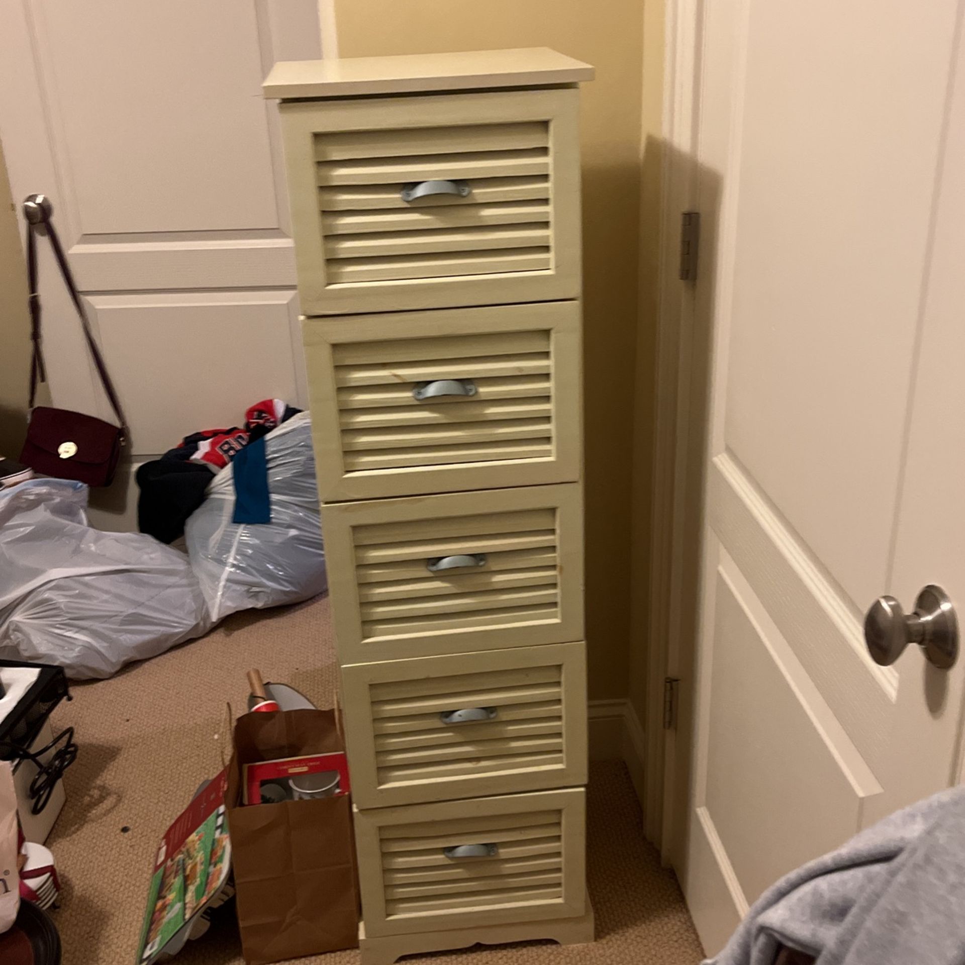 Cream Colored Standing Wood Drawer /chest