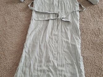 Max Studio striped shirt dress, tie waist button front long sleeve, size M, excellent used condition. $20