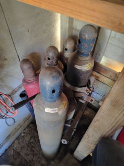 Oxygen and acetylene bottles