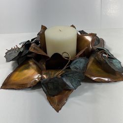 Metal Candle Centerpiece Holds Pillar Candles up to 5”