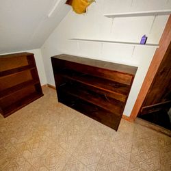 Vintage Wood Book Shelves