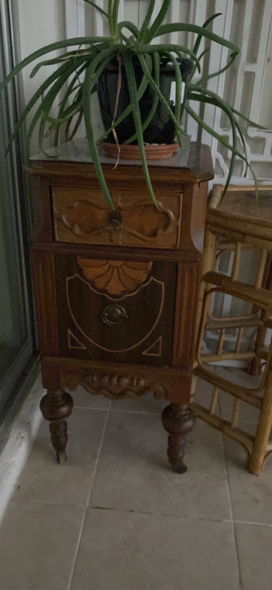 Antique Table With Two Drawers 