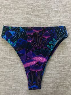 Psychedelic Mushroom Print Bikini Bottom
