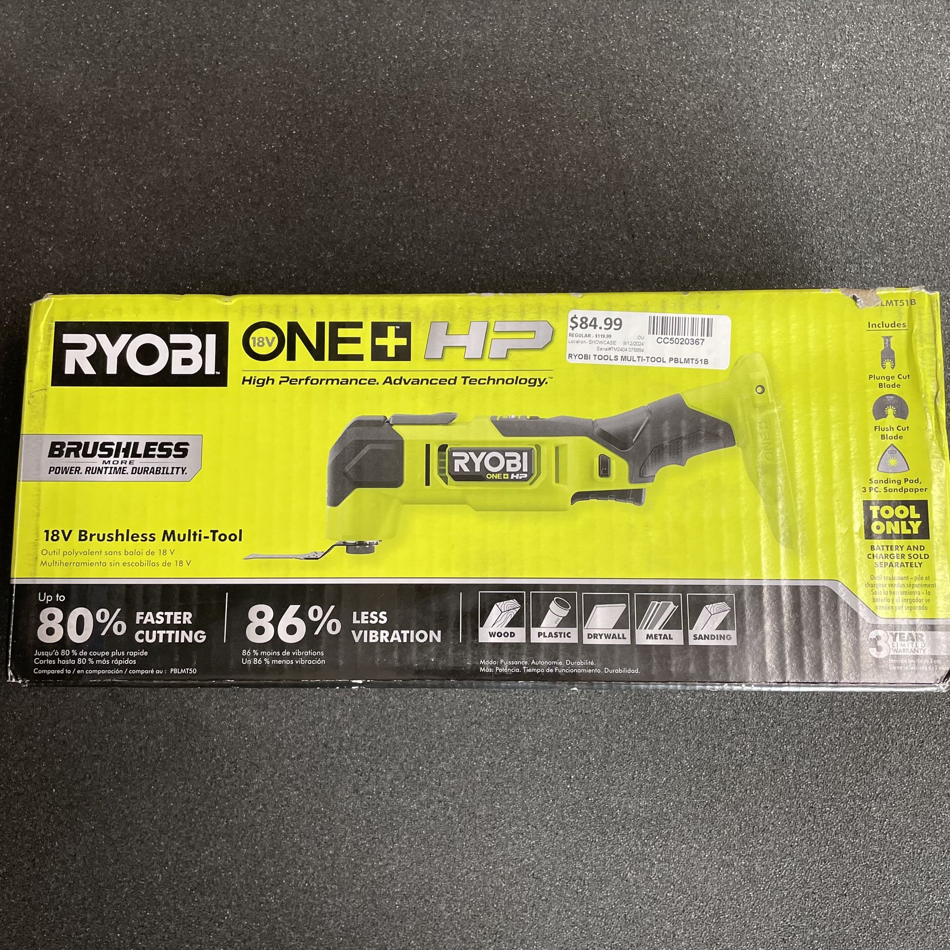 RYOBI ONE+ HP 18V Brushless Cordless Oscillating Multi-Tool (Tool Only)