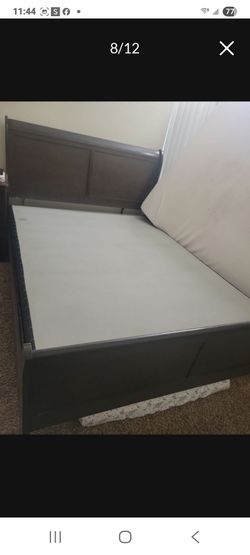 Queen Bed frame with  spring box  spring box $(40 for sale) bed frame $80) & night stand free