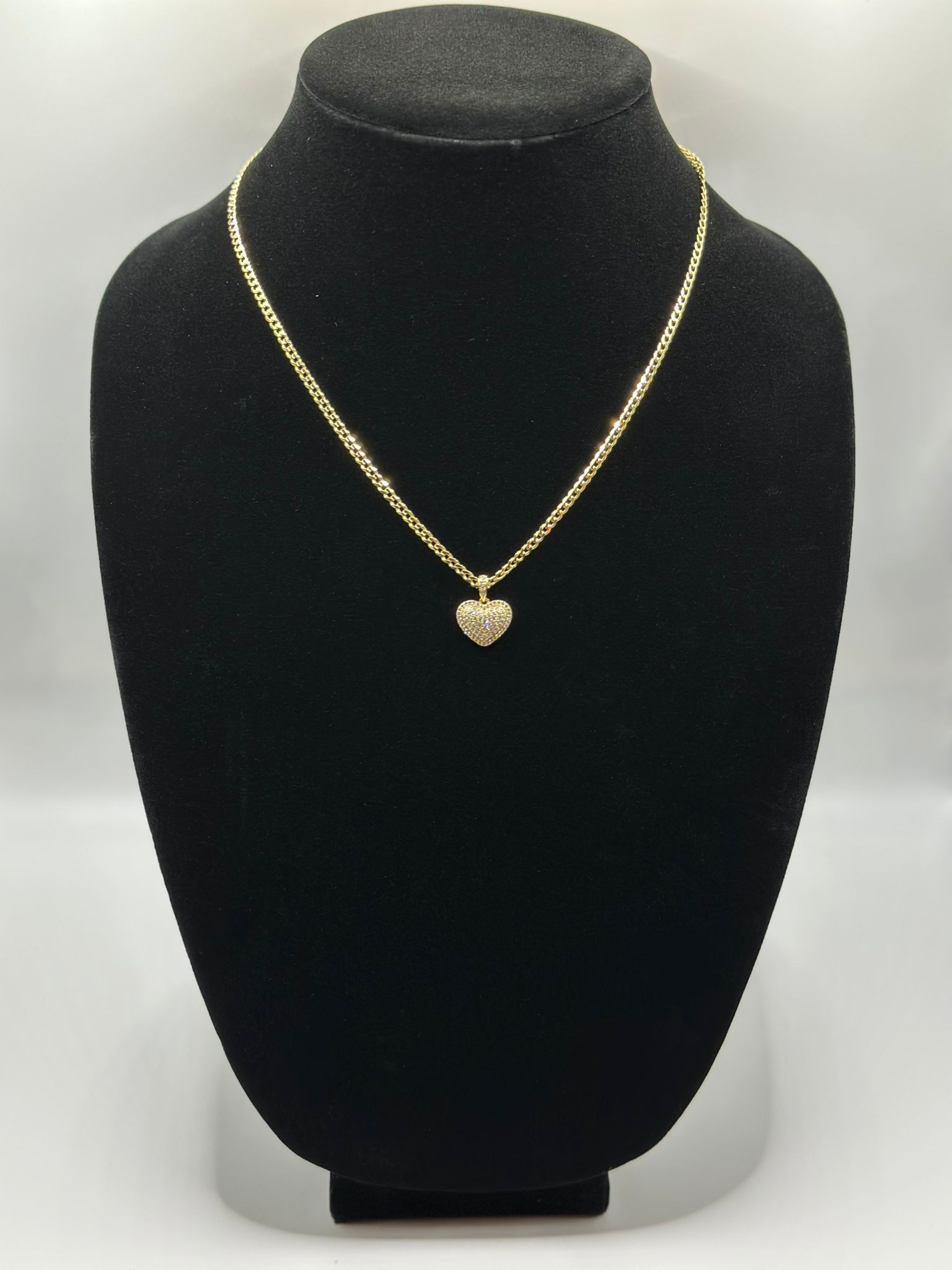 Cadena De Corazon Plata Con Baño De Oro