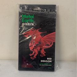 Fascinations Metal Earth ICONX  Red Dragon 3 D Metal Model Kit