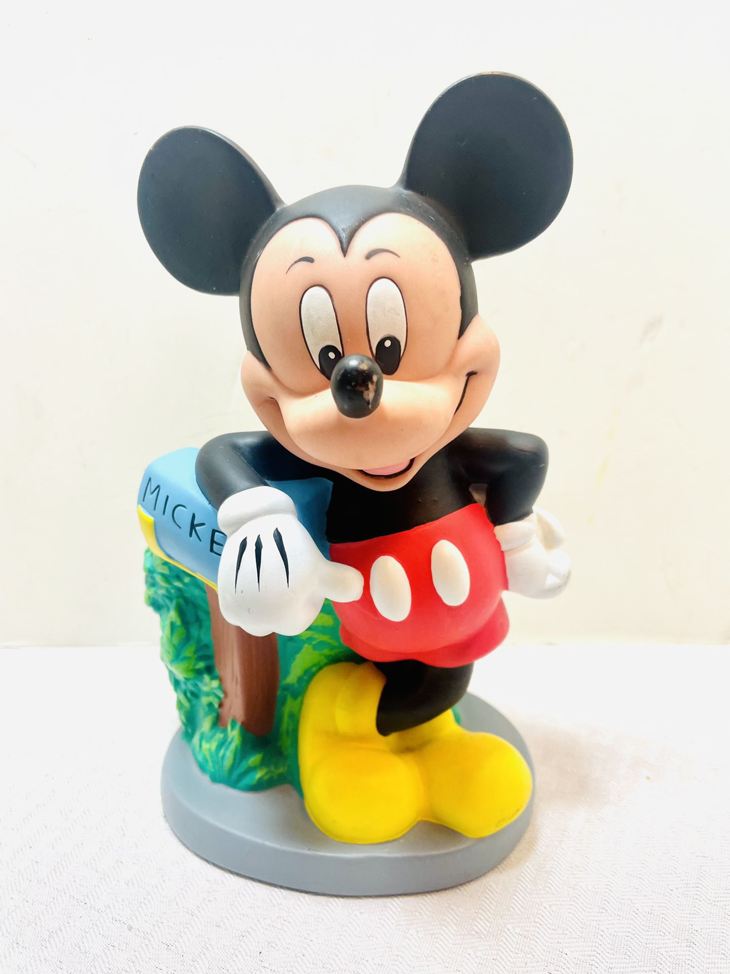 Vintage Disney Mickey Mouse Mailbox Coin Bank Figurine 