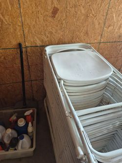 Folding Plastic and metal chairs