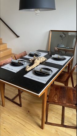 West Elm Table w/ Polished Mable Top