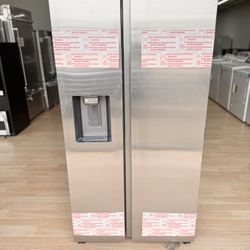New Samsung - 27.4 cu. ft. Side-by-Side Refrigerator with Large Capacity - Stainless steel Model: RS27T5200SR