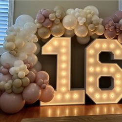 4ft Light Up Numbers Marqee Wood!