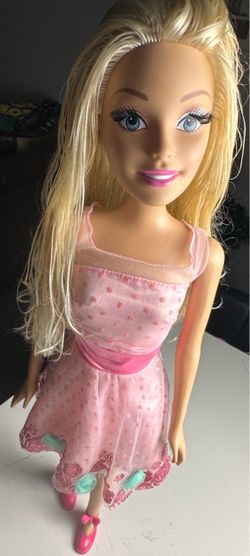 28" Barbie Best Fashion Friend Doll 2013 Mattel Soft Rubber Hands Pink Dress EUC