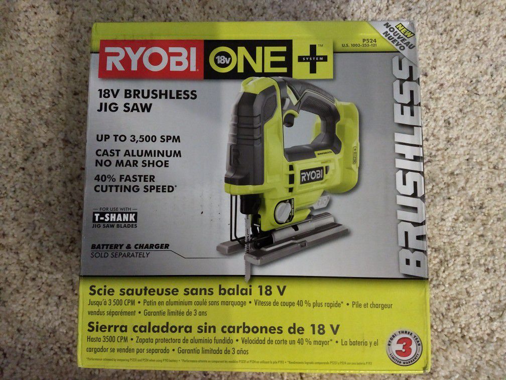 RYOBI 18V Brushless Jig Saw (bare tool) P524 - New