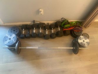 Dumbbells, 10lb, 12lb, 15lb, 17.5x2, 20lb, 25lb, 30lb
