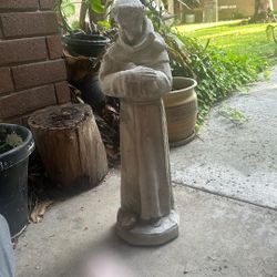St Francis Statue Solid Cement Stone 30” Tall
