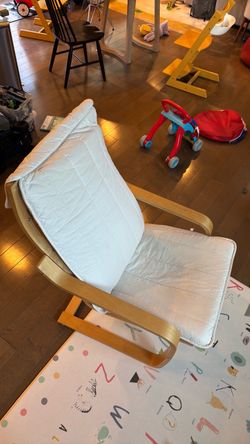 IKEA POÄNG Armchair with White Cushion