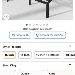 16in King Size Bed Frame
