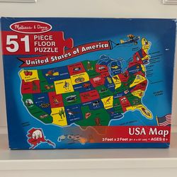 Melissa & Doug USA Map Floor Puzzle - 51 Pieces 