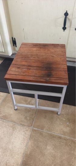Rustic Wood Top Side Table