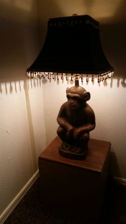 Antique monkey lamp