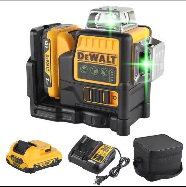 Nivel Laser Vertical horizontal  12 líneas   de luz verde  12V batería de litio Cargador