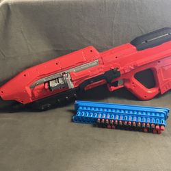 Boom Co Red Halo MA5 Blaster Rifle UNSC Dart Gun Master Chief W/ Extra Magazine