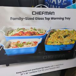 Chefman Family-Sized Glass Top Warming Tray