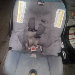 Used Grey And Black Car Seat With Base