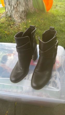 Women's Dark Brown Heeled Ankle Boots Nine West 9.5 medium
