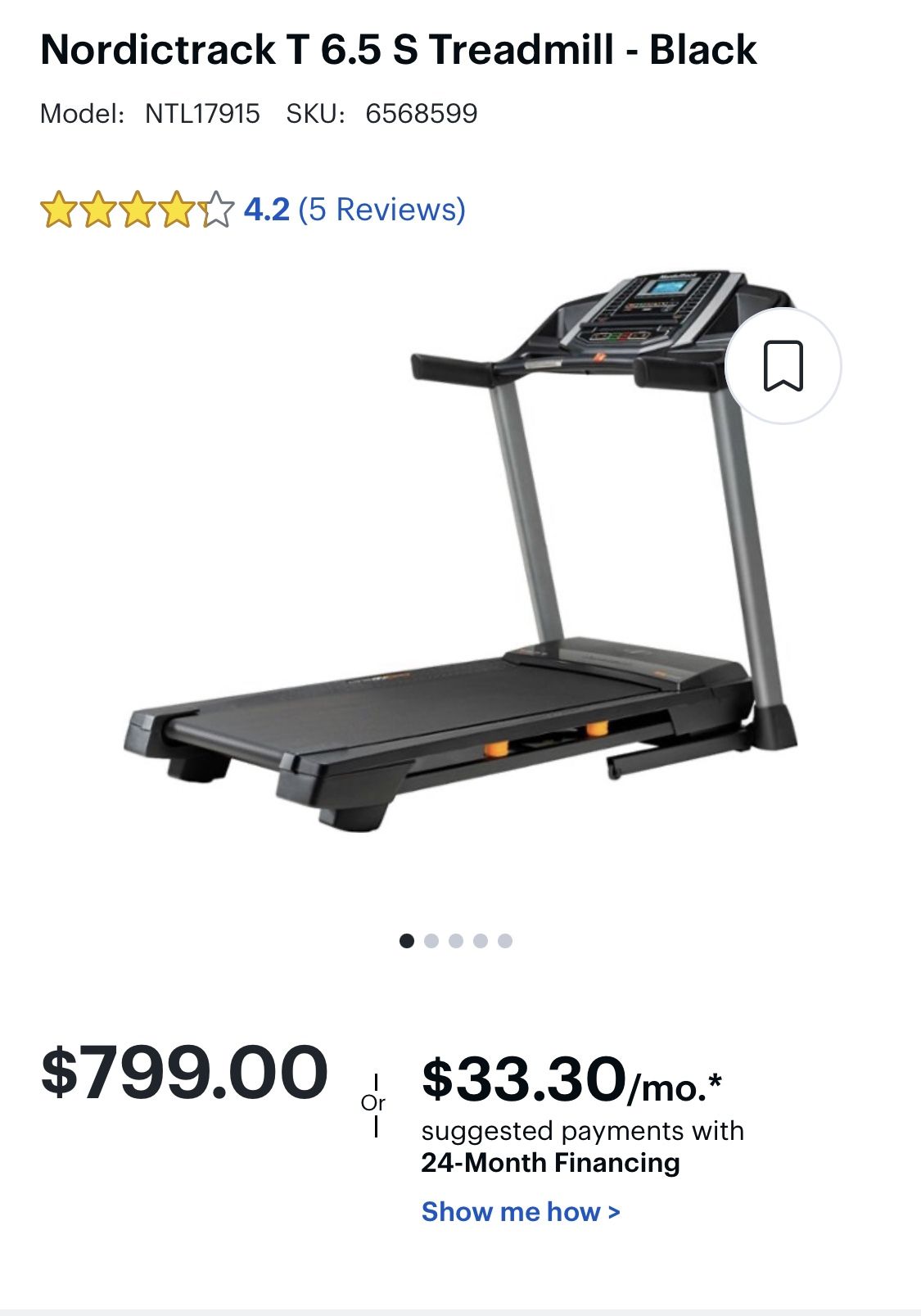 Nordic Track T6.5 S Treadmill 