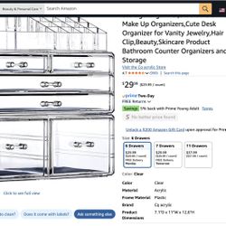 Clear Acrylic Makeup Organizer with Drawers