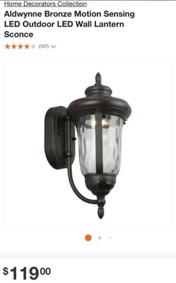 Aldwynne Bronze Motion Sensing LED Outdoor LED Wall Lantern Sconce