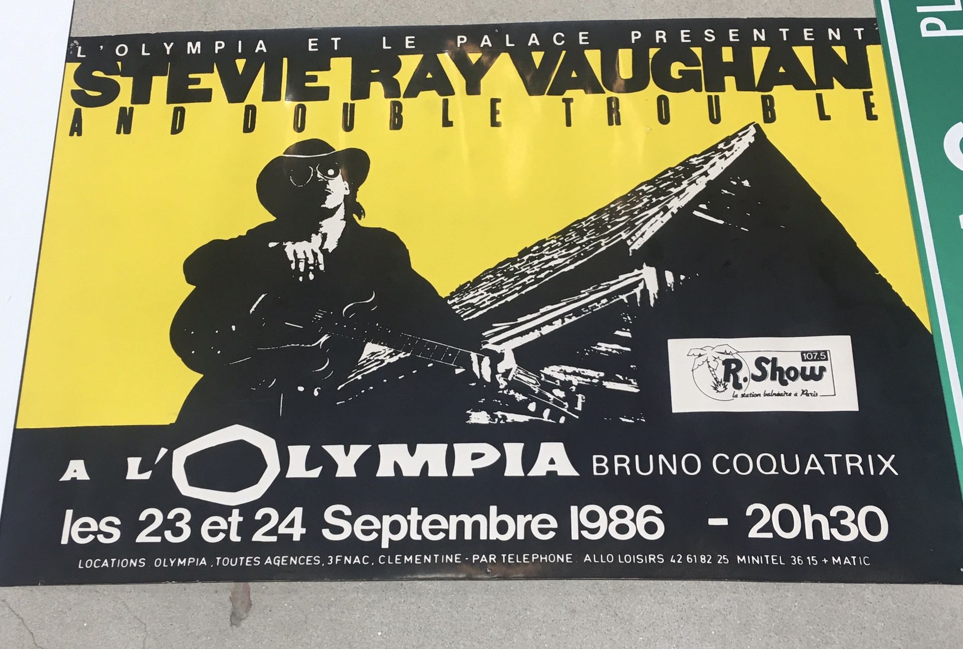 Original Stevie Ray Vaughan Concert Poster From Paris 1986