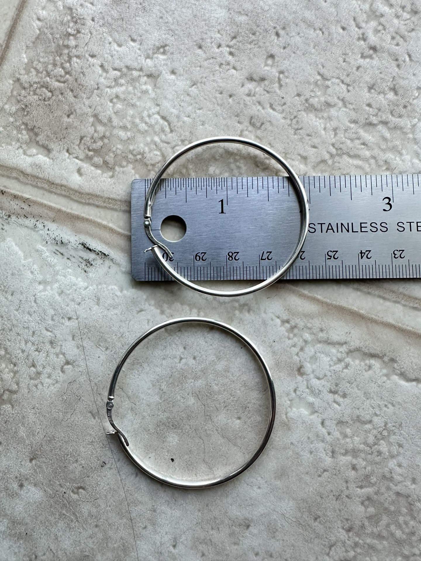 Medium Sterling Silver Hoop Earrings