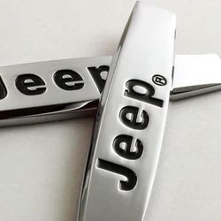 BRAND NEW UNIVERSAL 2PCS JEEP 3D METAL EMBLEM BADGE STICKER
