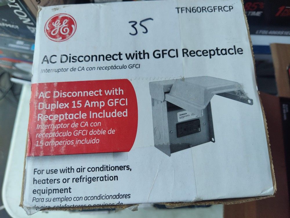 GE 60 Amp Non Fusible AC Disconnect With Gfci Outlet , Multiple Available