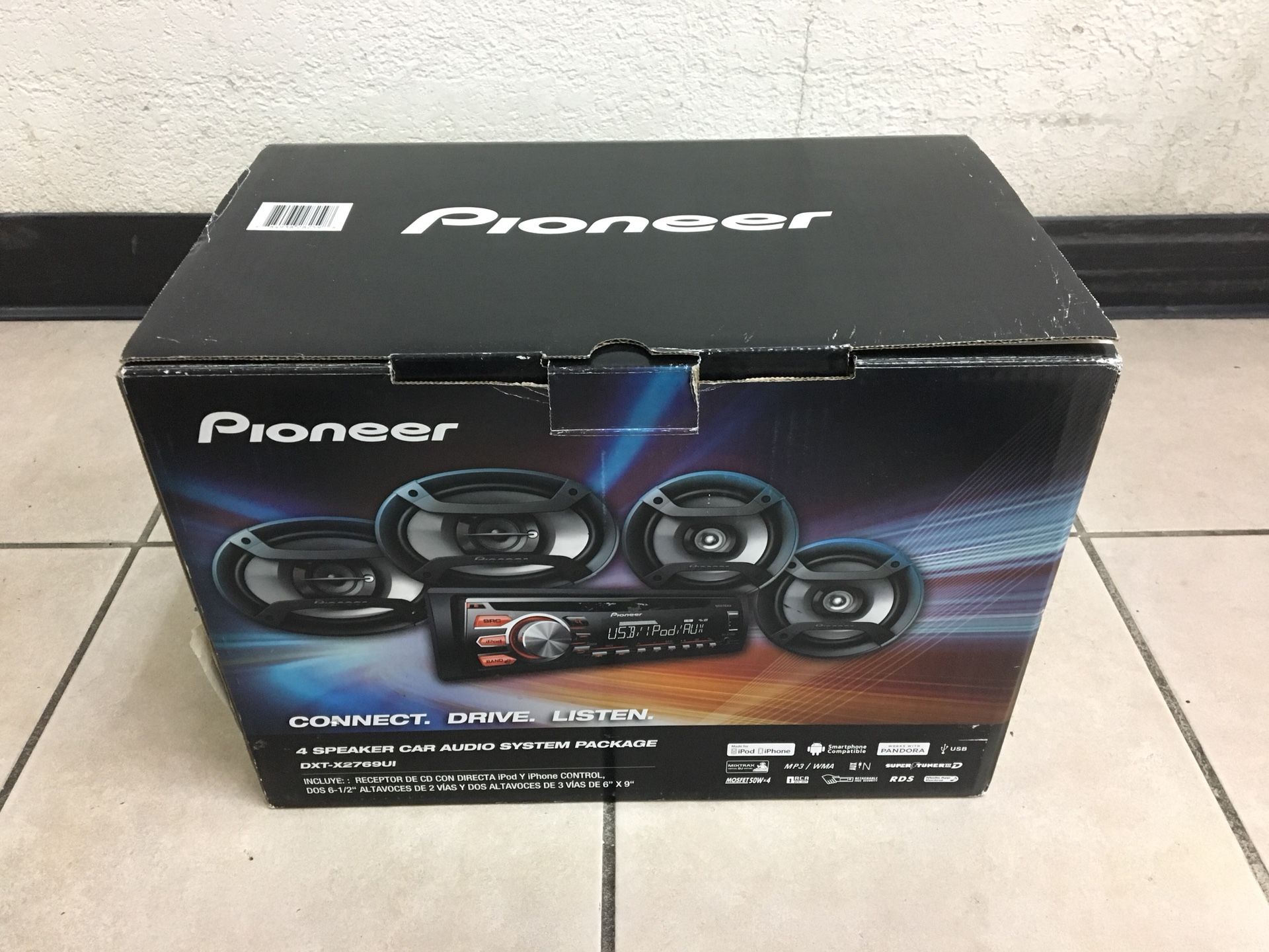 Pioneer DXT-X2769UI Car Speaker System Head Unit and 4 Speakers BRAND NEW