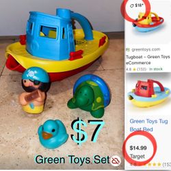 $7 Tugboat Green Toys Set like new