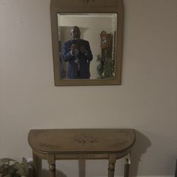 Matching mirror and table
