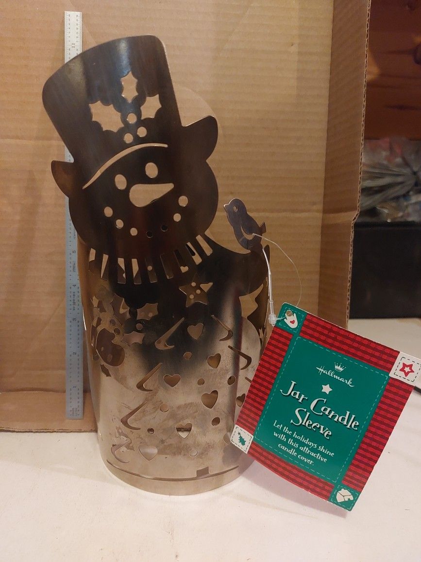Hallmark Snowman Large Candle Jar Sleeve
