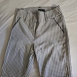 S Gingham Black / White Plaid Pants