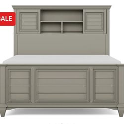 Full size bed with bookcase