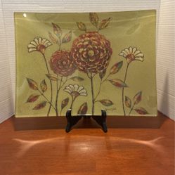 Hope Smith Glass Cypress Serving Tray Large 16“ X 12“ LR