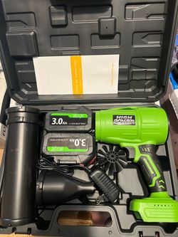 Leaf Blower Cordless with Battery, 21V Handheld Leaf Blower with 3 Extended Nozzles, Electric Leaf Blowers with 2 Pcs 3.0Ah Batteries, Portable Leaf B