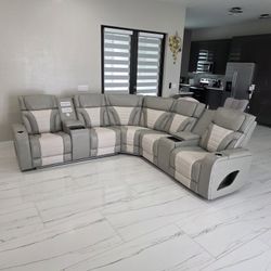 Seccional Reclinable Led Electrico 