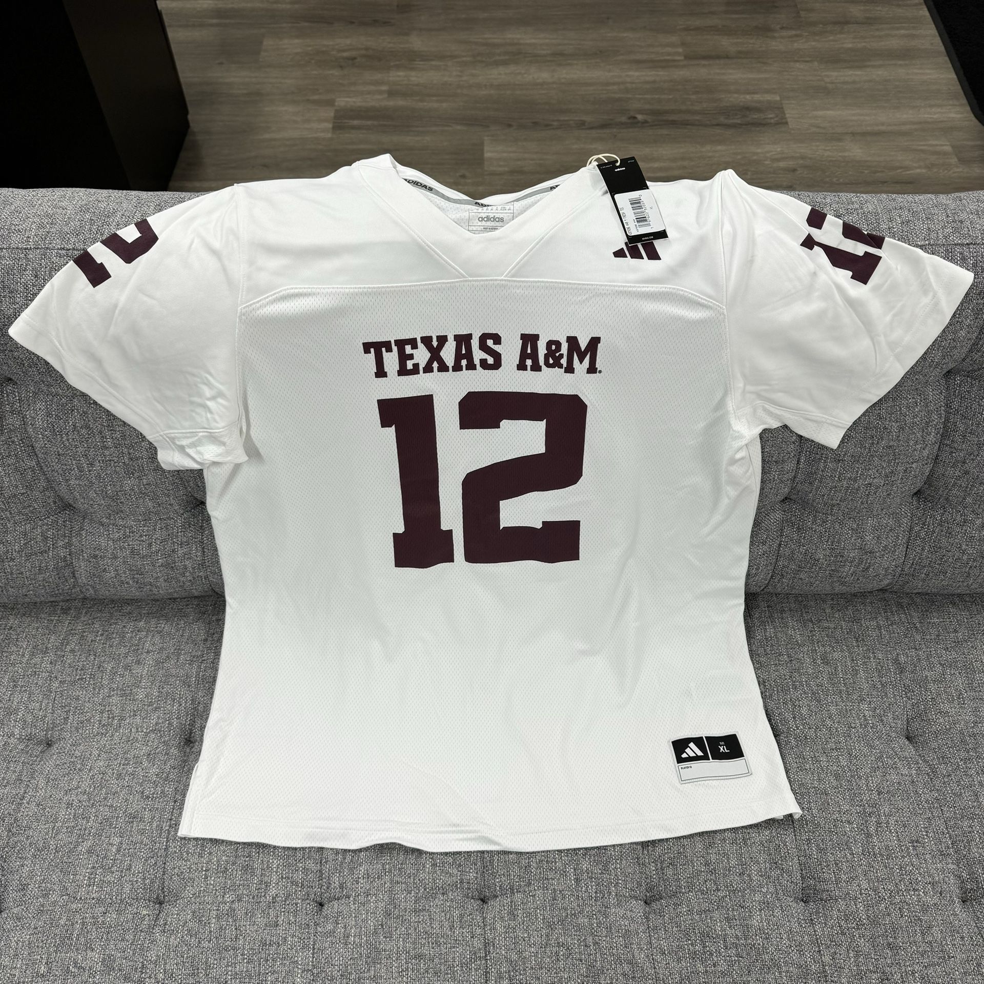 Texas A&M #12 adidas Football Jersey (size XL)