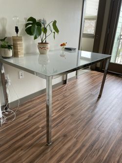 White Glass table