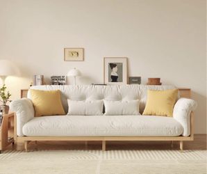 Mid-Century Modern Fabric Sofa with Wood Frame. Price Including Delivery