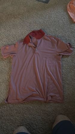 Red Striped Collared Shirt (Size M)